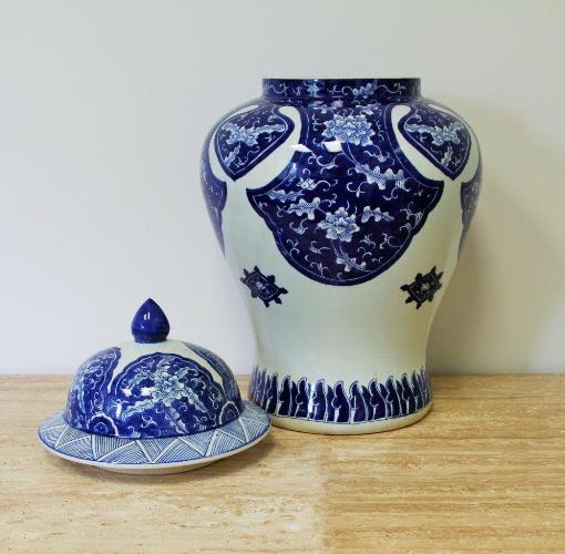 Blue and White Khan Temple Jar