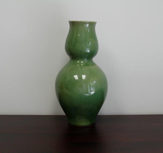 Large Olive Green Chalice Vase