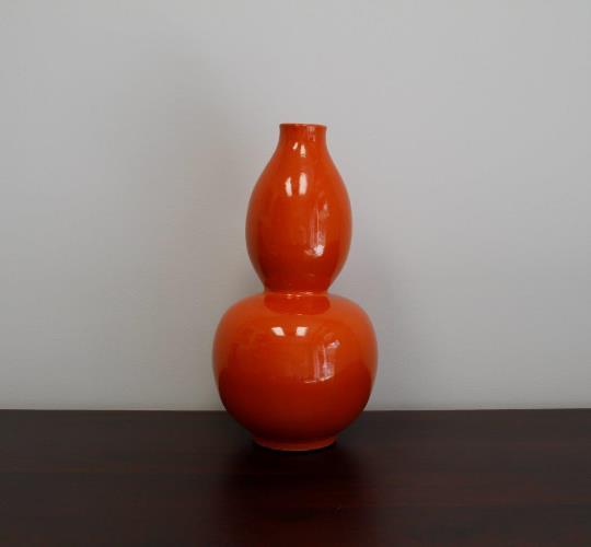 Bright Orange Gourd Vase